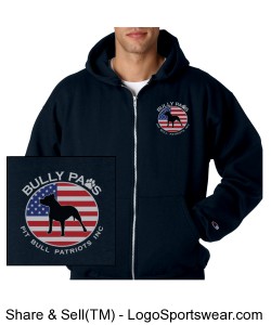 Champion Heavyweight Full Zip Hooded Sweatshirt in Navy Design Zoom